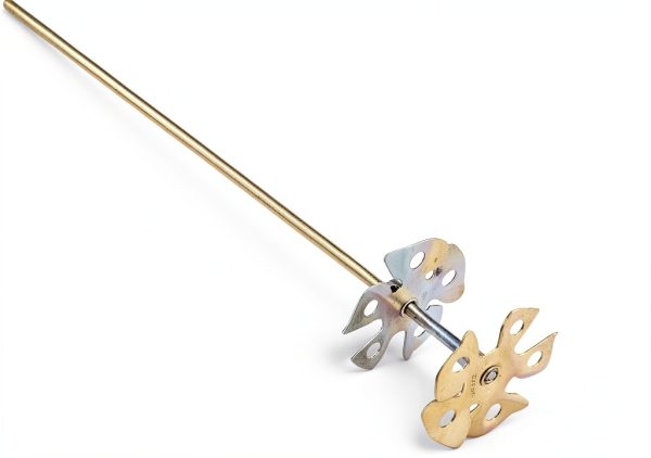 Heavy-Duty Mixer with 24-Inch Zinc-Plated Steel Shaft, Dual 5-Inch Fan Blades for Pigments, Epoxy, Drywall Mud, 3/8-Inch Hex Drive-0